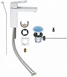 Смеситель Grohe Eurocube 23445000 для раковины с донным клапаном фото 2