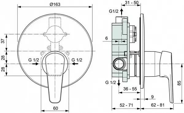 Смеситель Ideal Standard Cerafine O A7194AA для душа фото 2