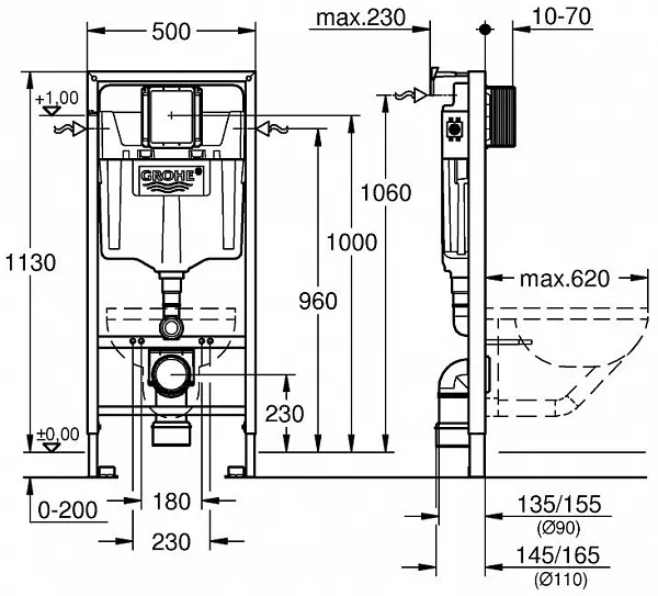 Инсталляция для унитаза Grohe Rapid SL 38539001 фото 2