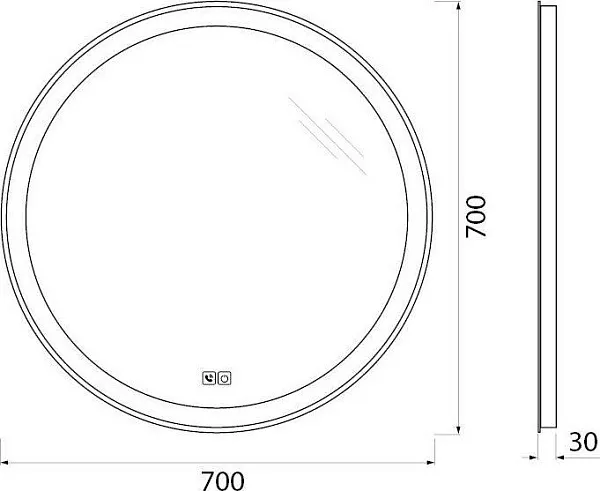 Зеркало BelBagno 70x70 SPC-RNG-700-LED-TCH-PHONE с подсветкой фото 9