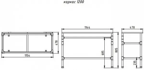 Каркас для тумбы Brevita Loft 114х81 LOFT 1.120 фото 7