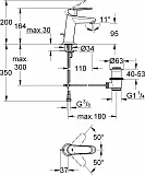 Смеситель Grohe Eurodisc Cosmopolitan 23049002 для раковины с донным клапаном фото 10