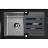 Кухонная мойка Tolero Ceramic Glas TG-780 78 Черная оборачиваемая фото 1
