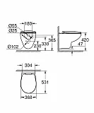 Унитаз Grohe Bau Ceramic 39351000 подвесной безободковый с микролифтом фото 6