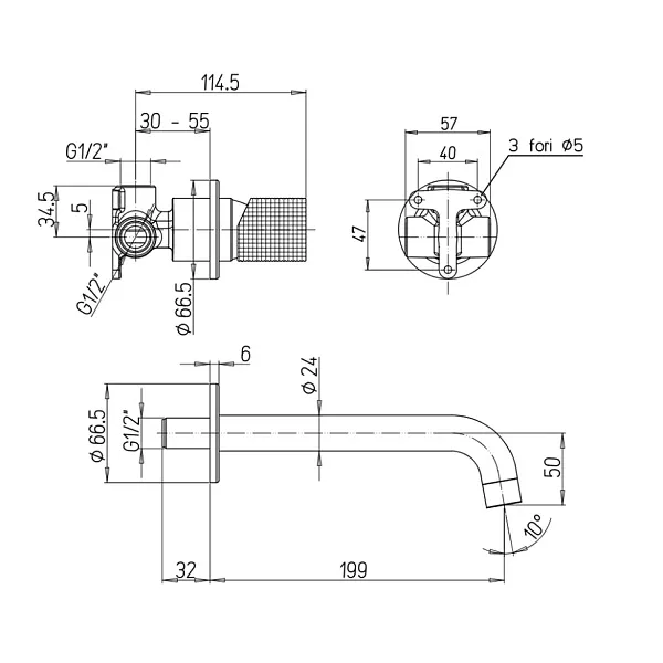 Встраиваемый смеситель PAINI Cox grip 7GPZ208 фото 7