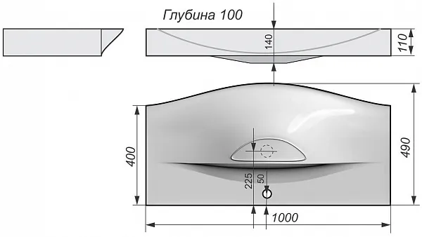 Раковина Velvex Line 100 см rkLIN.100-81 фото 7