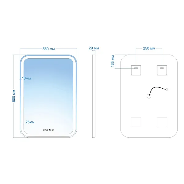 Зеркало Mixline Мальта-3 80x55 4630104804912 с подсветкой фото 2