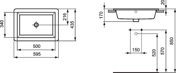Раковина Ideal Standard Strada 60 см K078001 фото 4