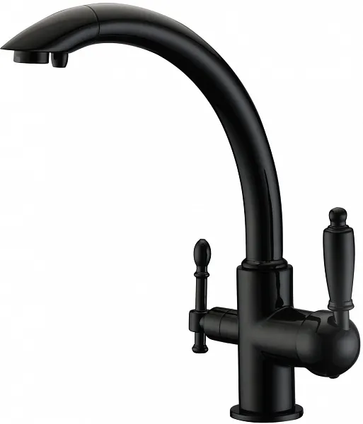 Смеситель ZorG Sanitary ZR 314 YF-33 BLACK для кухонной мойки фото 1