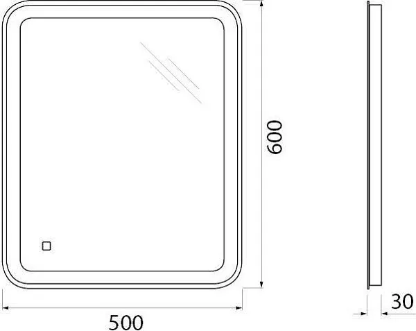 Зеркало BelBagno 60х50 SPC-MAR-500-600-LED-TCH с подсветкой фото 9