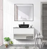 Зеркало BelBagno Kraft 90x80 SPC-KRAFT-900-800-LED-TCH-WARM-NERO с подсветкой фото 7