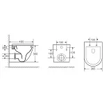 Унитаз Azario Teramo AZ-053E-R-MB SP подвесной безободковый с сиденьем микролифт фото 3
