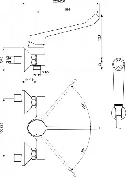 Смеситель Ideal Standard Base B5117AA для душа фото 3
