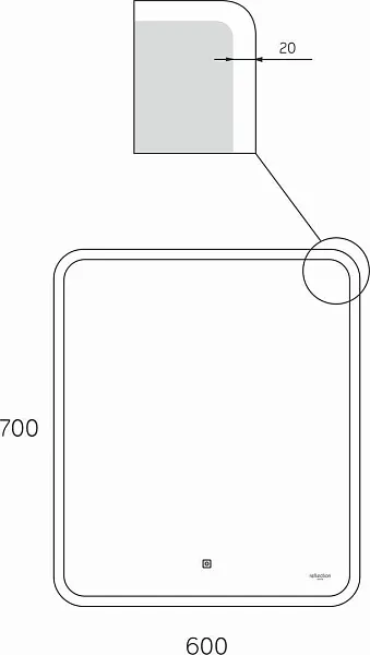 Зеркало Reflection Blink 60x60 RF6040BK с подсветкой фото 10