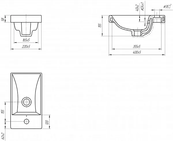 Тумба с раковиной Aquanet Нота 40 подвесная белая правая фото 12