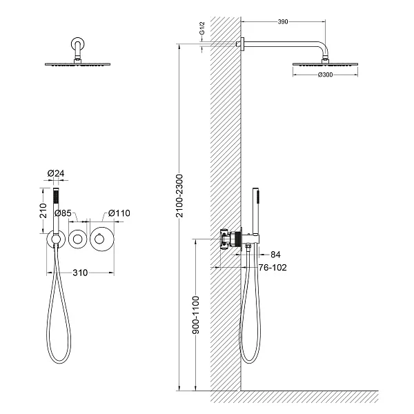 Душевой комплект TIMO Saona SX-2359/03SM фото 2
