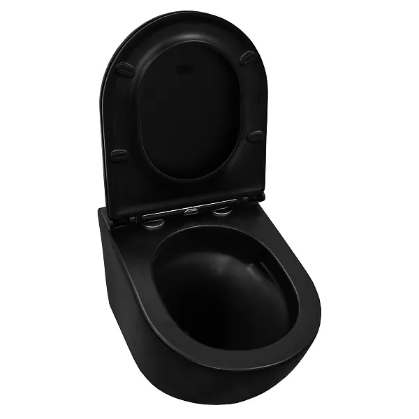 Унитаз Azario Grado AZ-0046-UQ1-MB подвесной безободковый с сиденьем микролифт фото 4