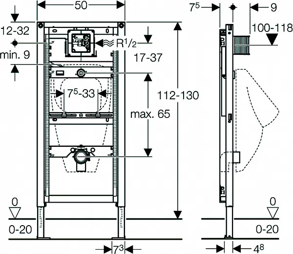 Инсталляция для писсуара Geberit Duofix 111.616.00.1 фото 2