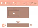 Раковина Acquabella Integra 100 см ENCIMERA.INTEGRA_CF_SLATE_100_BIANCO_SX левая фото 2