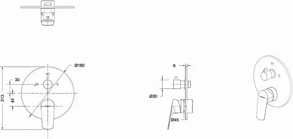 Смеситель Bravat Rhein PB8429564BW-3-ENG для ванны с душем фото 2