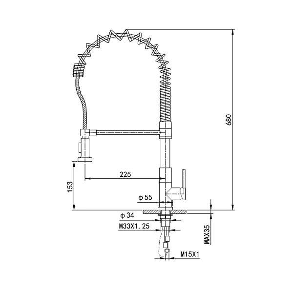 Смеситель для кухонной мойки Wonzon & Woghand WW-422903-CR фото 1