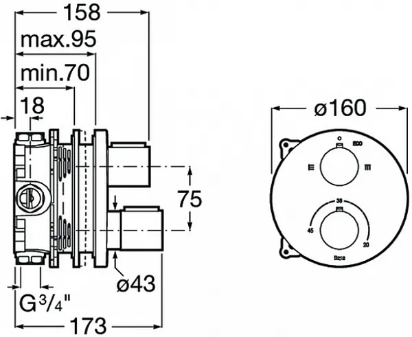 Термостат Roca T-1000 5A0C09C00 для ванны с душем фото 2