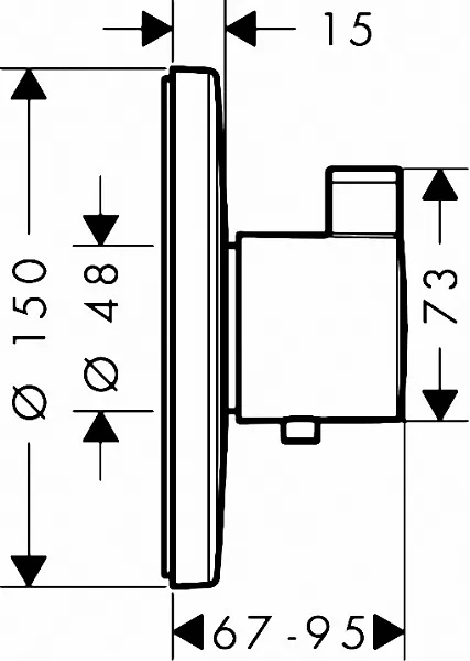 Термостат Hansgrohe Ecostat S Highflow 15756000 для душа с внутренней частью фото 2