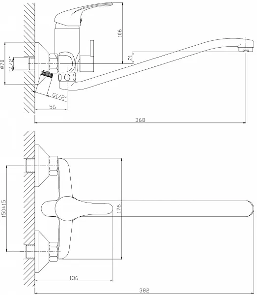 Смеситель Rossinka A A35-34 универсальный фото 2