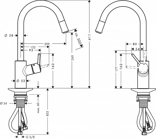 Смеситель Hansgrohe Talis M52 14872000 для кухонной мойки фото 5