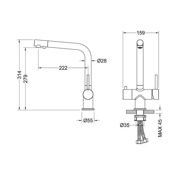 Смеситель для кухонной мойки TIMO Saona 2396/03F фото 2