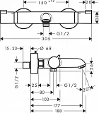 Смеситель Hansgrohe Ecostat 13114670 для ванны с душем фото 2