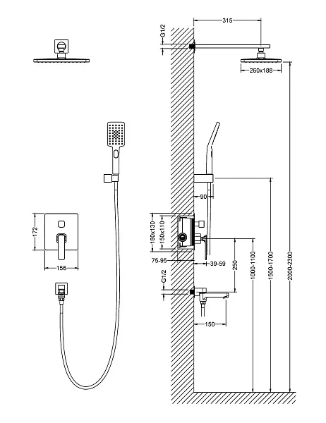 Душевой комплект TIMO Torne SX-4399/03SM фото 2