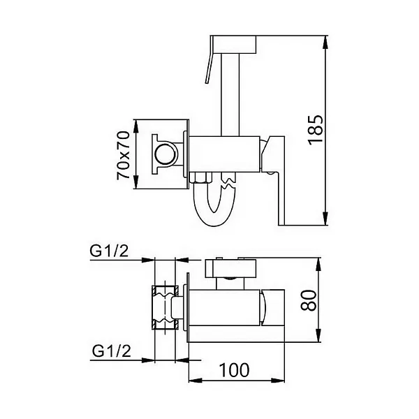 Гигиенический душ FILARETE Fing FL101BL фото 3