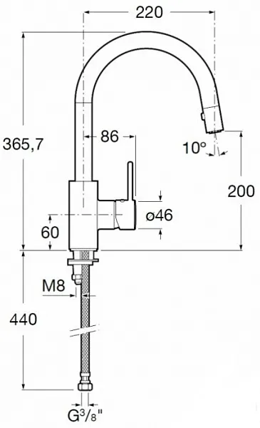 Смеситель Roca Targa 5A8160C00 для кухонной мойки фото 4