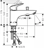 Смеситель Hansgrohe Logis 71315000 на борт ванны фото 2