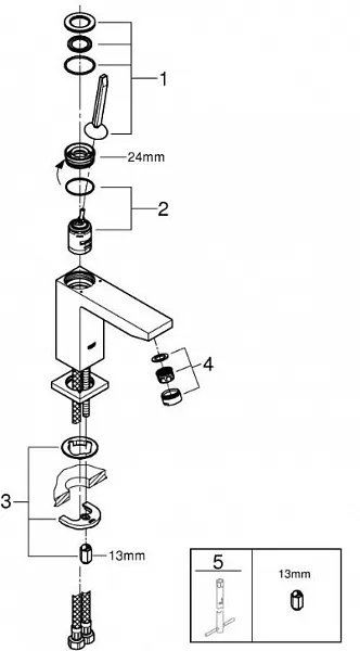 Смеситель Grohe Eurocube Joy 23658000 для раковины фото 7