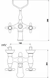 Смеситель Timo Ritz 0144Y Chrome для ванны с душем, керамические ручки фото 2