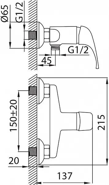 Смеситель Milardo Davis DA1SBNAM03 для душа фото 5