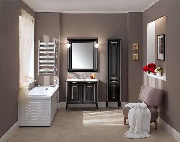 Зеркало Aquanet Паола 90 черное фото 3