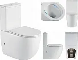 Унитаз-компакт Watersense Milana R W00747 напольный безободковый с микролифтом фото 9