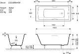 Чугунная ванна Vinsent Veron Devon VDV1908045H/E60327CH с хромированнами ручками фото 2