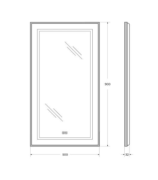 Зеркало BelBagno Kraft 50x90 SPC-KRAFT-500-900-LED-TCH-WARM-NERO с подсветкой фото 8