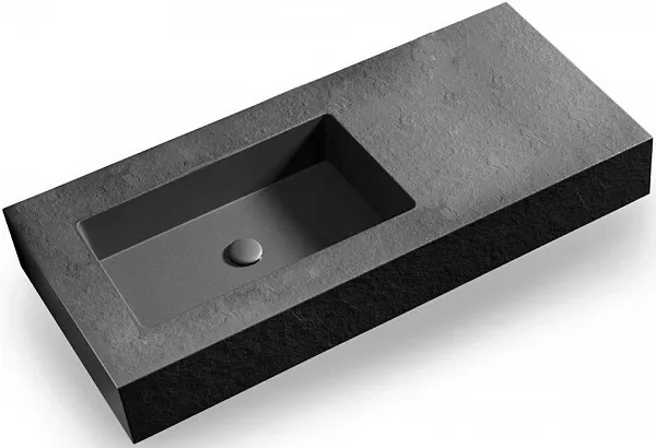 Раковина Acquabella Integra 100 см ENCIMERA.INTEGRA_CF_SLATE_100_NEGRO_SX левая фото 1
