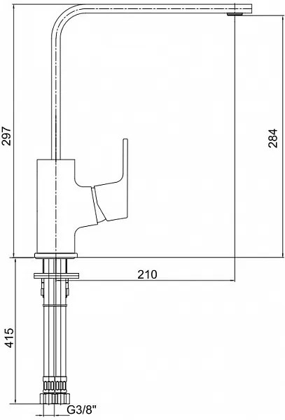 Смеситель E.C.A. Tiera 102118065EX для кухонной мойки фото 2
