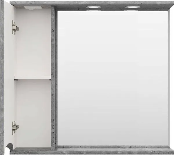 Зеркало Misty Атлантик 80x74 П-Атл-4080-050Л левое с полочкой и подсветкой фото 3