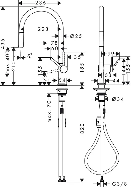 Смеситель Hansgrohe Talis M54 72802670 для кухонной мойки фото 4