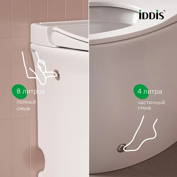 Унитаз Iddis Pulse PULIDSEi26 приставной с функцией импульсного смыва и сиденьем микролифт фото 8