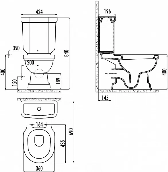Бачок для унитаза Creavit Klasik KL410-00CB00E-0000 фото 2