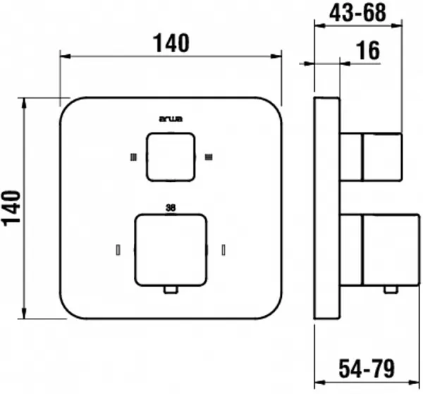 Термостат Laufen Sense 3.2339.6.004.010.1 для ванны с душем фото 2
