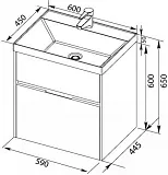 Мебель для ванной Aquanet Латина 60 2 ящика белая фото 5